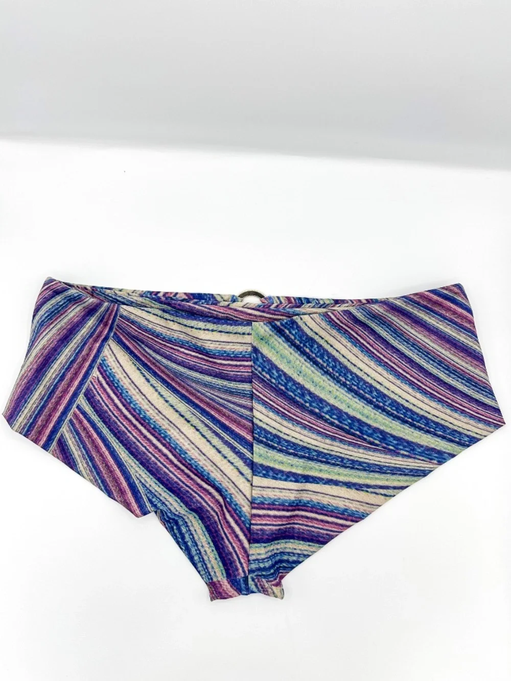 Frankies Bikinis Hailee Steinfeld Shimmy Blue Striped Bikini Bottom